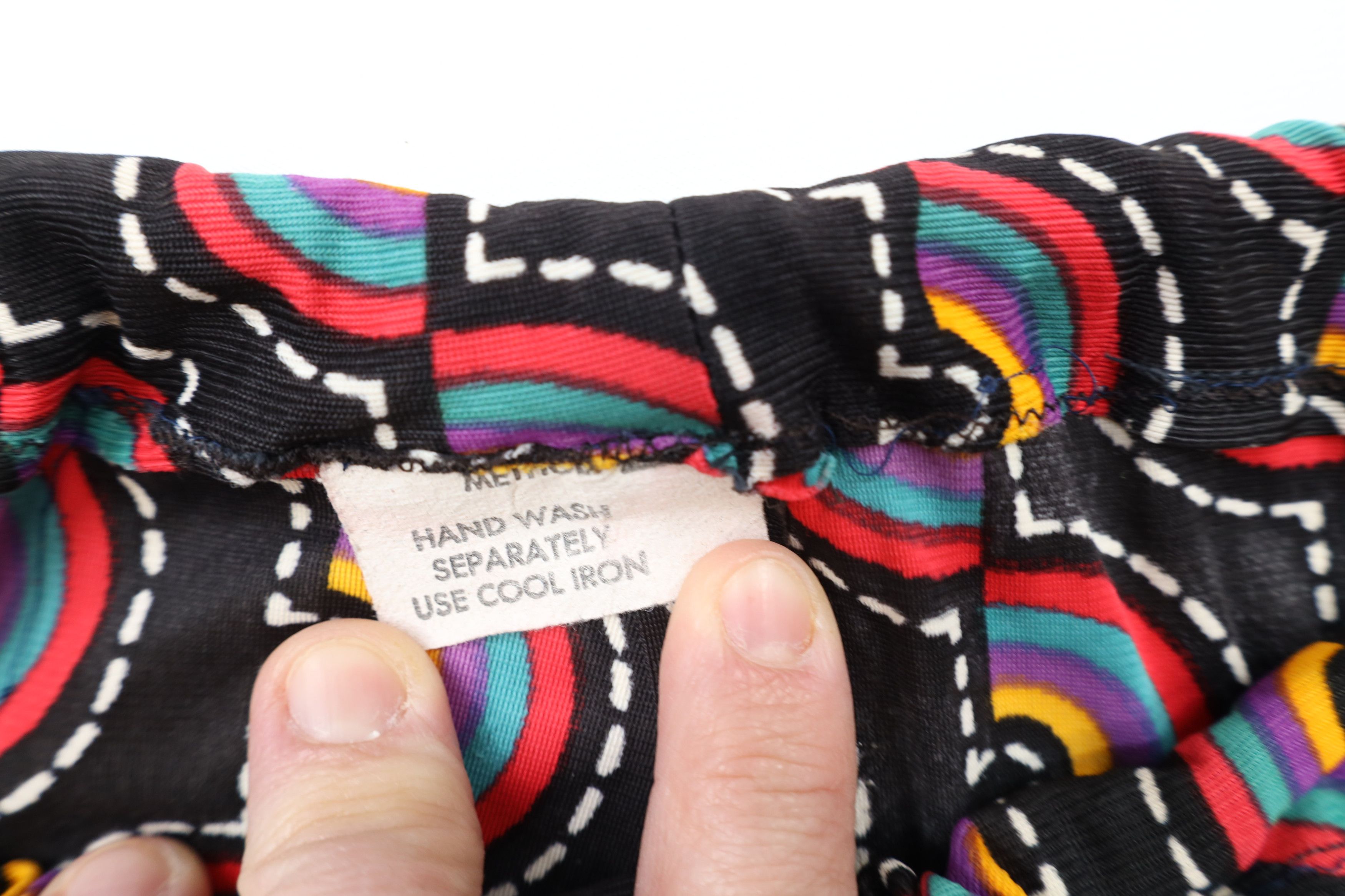 Vintage Vintage 60s 70s Rainbow Psychedelic Knit Bell Bottoms Pants Size 22" - 8 Thumbnail