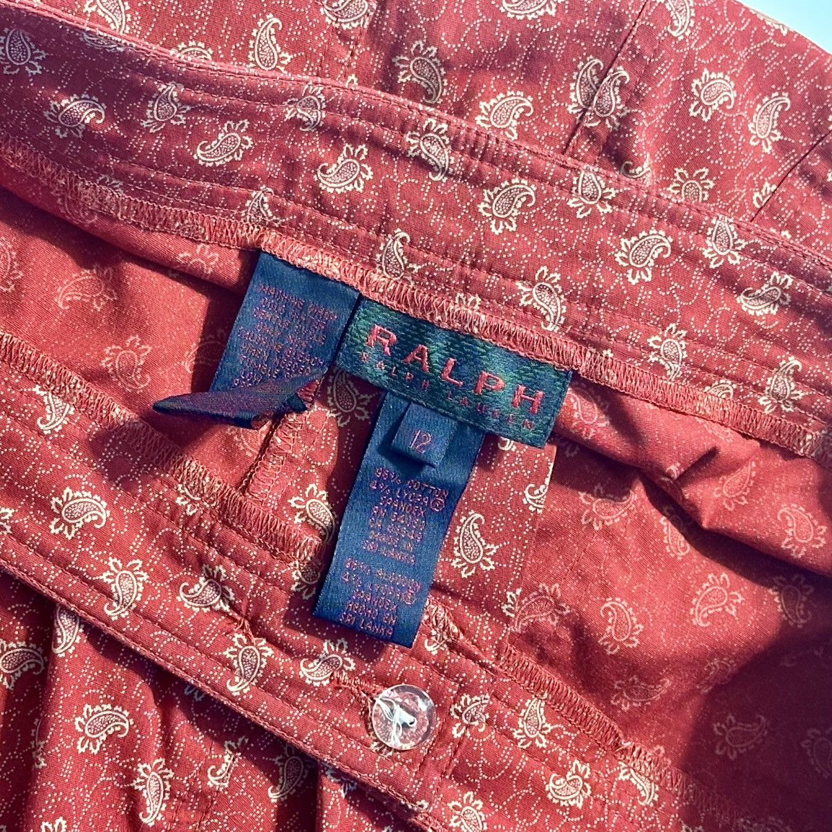 Ralph Lauren Vintage Ralph Lauren ; Vibrant Red Floral Print Womens Pants Size 34" / US 12 / IT 48 - 2 Thumbnail