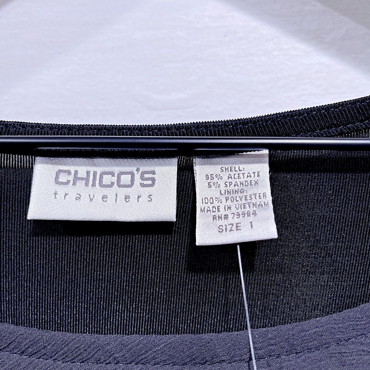 Other Chicos Travelers Chiffon Pleated Top Black Womens 1 Medium Size M / US 6-8 / IT 42-44 - 5 Thumbnail