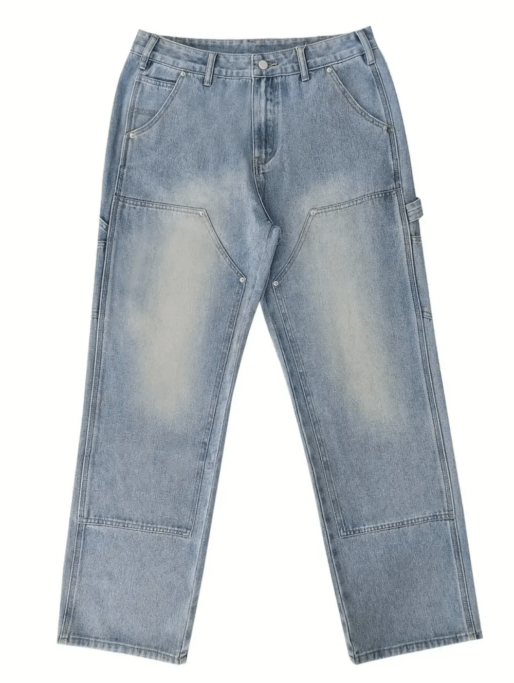 Japanese Brand × Jean Patchwork Double Knee Distressed Pants Jeans Work Pants Size US 30 / EU 46 - 3 Thumbnail