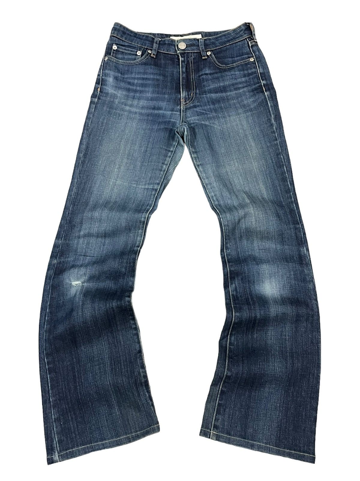Japanese Brand Vintage Y2K Uniqlo UJ Fade Wash Distressed Bootcut Jeans Size US 28 / EU 44 - 5 Thumbnail