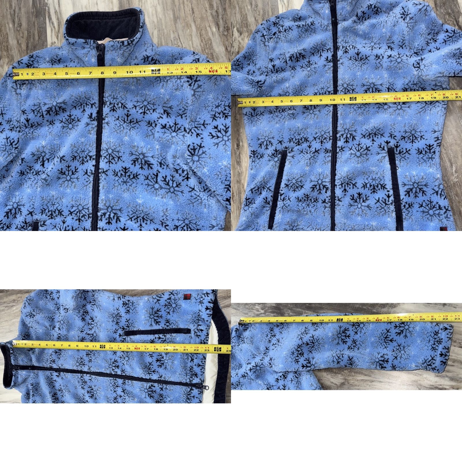 Vintage Woolrich Women's Small Blue Fleece Jacket Coat Corduroy Trim Snowflake Pattern, Blue, Jacket, Woolrich, Snowflake, Small, Womens, Winter Size S / US 4 / IT 40 - 10 Thumbnail