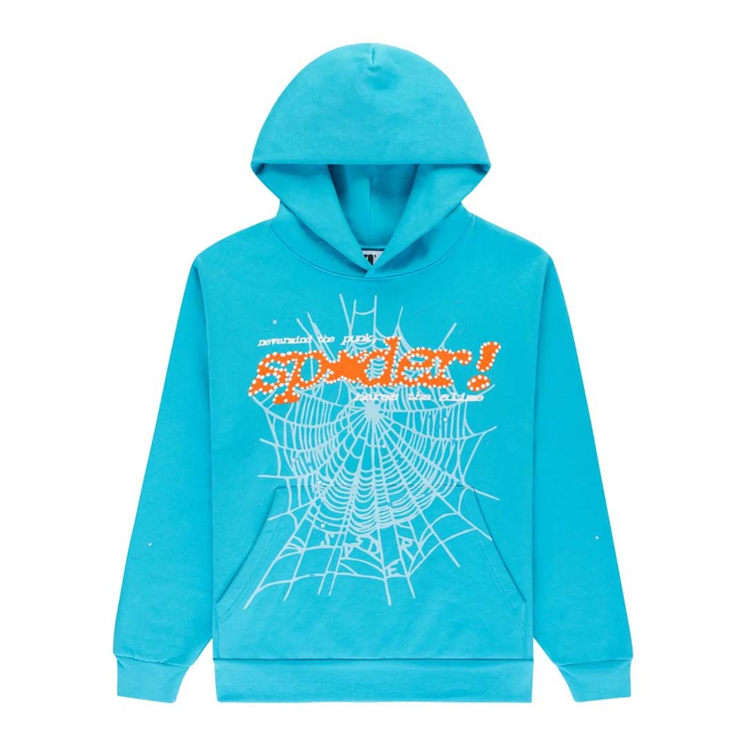 Sp5der Punk V2 Hoodie 'Cyan' Size US XL / EU 56 / 4 - 1 Thumbnail