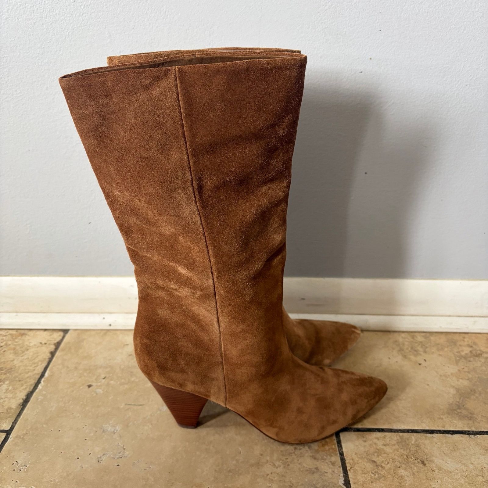 Veronica Beard Veronica Beard Blondie Slouchy Suede Mid Boots Hazelnut 9M Size US 9 / IT 39 - 4 Thumbnail