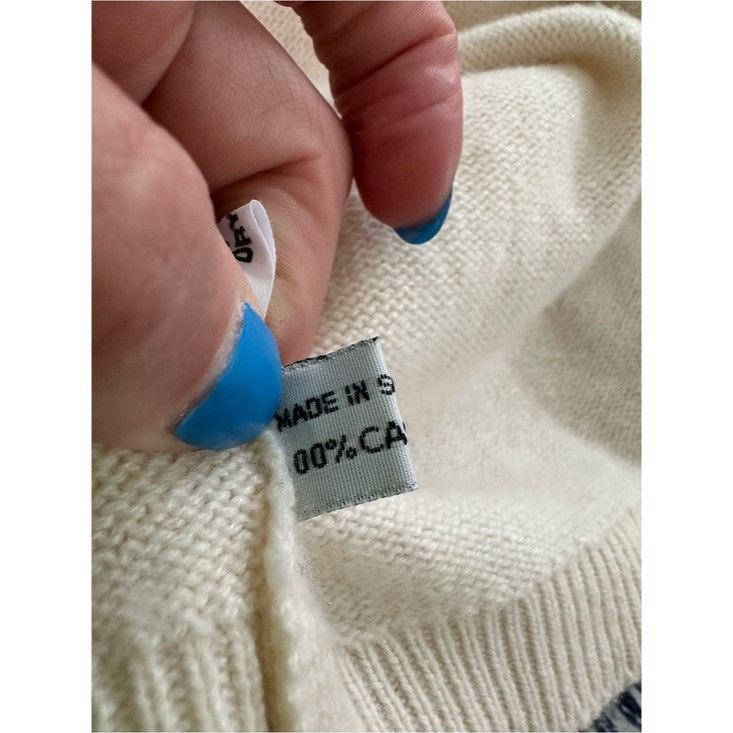 Vintage Vintage BERK 100% Cashmere Cream Knit Button-Up Cardigan Size L / US 10 / IT 46 - 7 Thumbnail