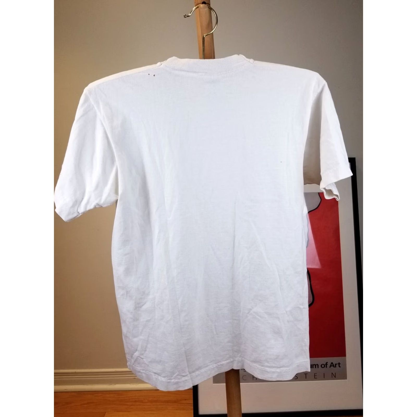 Fruit Of The Loom VINTAGE Fruit of the Loom WHITE BLACK COTTON T-SHIRT SZ MEDIUM Shirt Mens Vintage 80s Retro USA Cotton T-Shirt Small Size US M / EU 48-50 / 2 - 6 Thumbnail