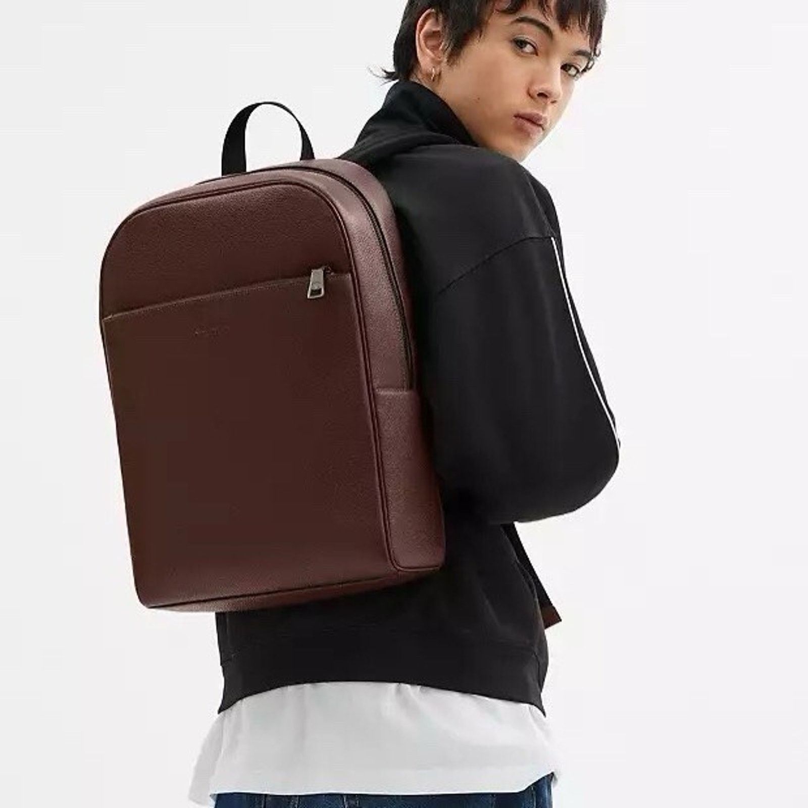 Coach NWT Coach Men's Owen Backpack Qb/Maple CAJ66 Leather Size ONE SIZE - 6 Thumbnail