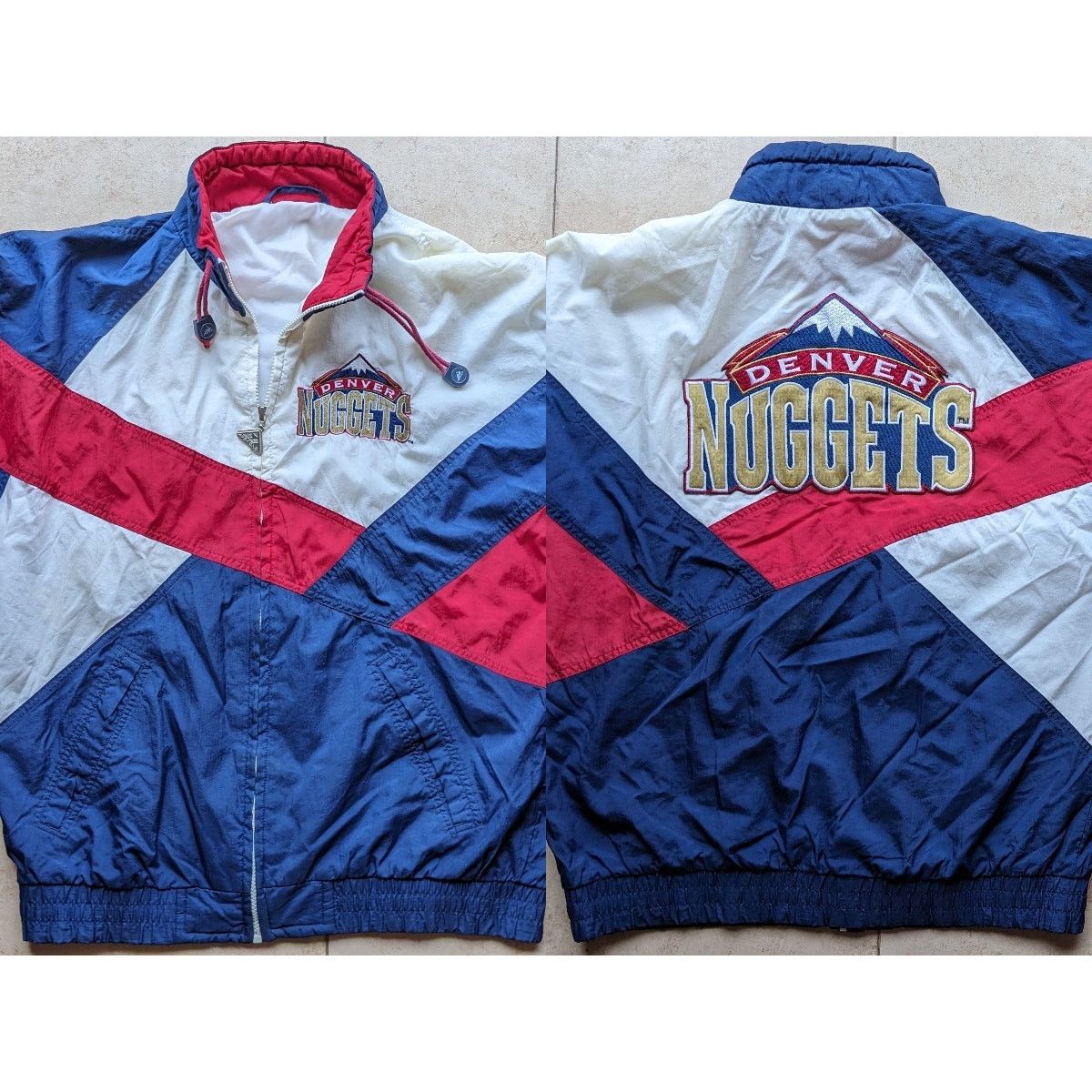 image of Denver Nuggets 90's Apex Windbreaker Jacket M Navy Nba VTG in Blue, Men's (Size Medium)