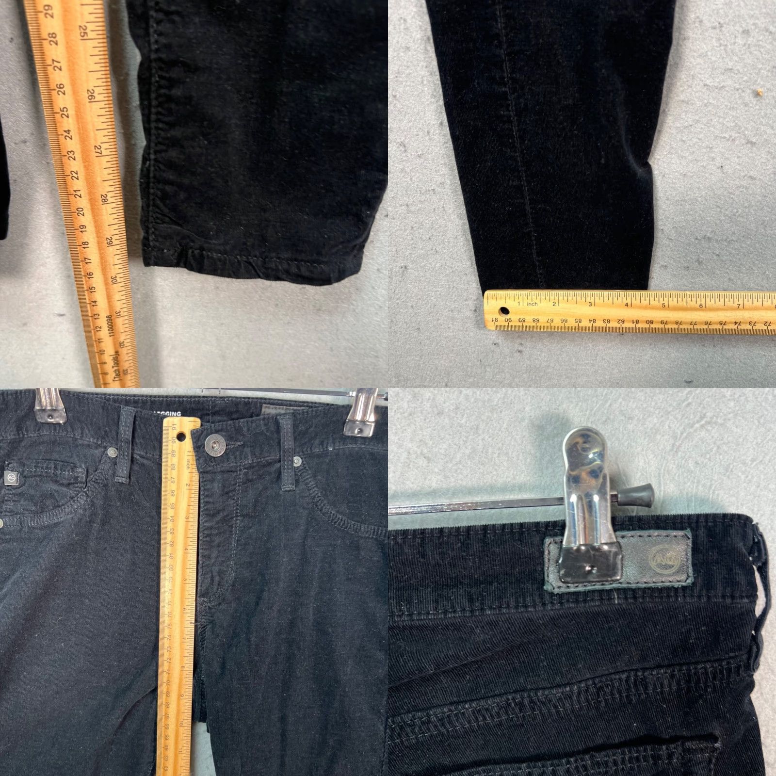 Vintage AG Adriano Goldschmied Womens 27R Black Skinny Corduroy Leggings 5-Pocket Design 30 In Inseam Womens Size 27" / US 4 / IT 40 - 8 Thumbnail
