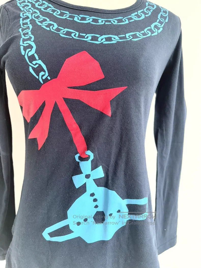 Vivienne Westwood Vivienne Westwood Navy Blue Bow Saturn Underwear Top T-Shi Size M / US 6-8 / IT 42-44 - 2 Thumbnail