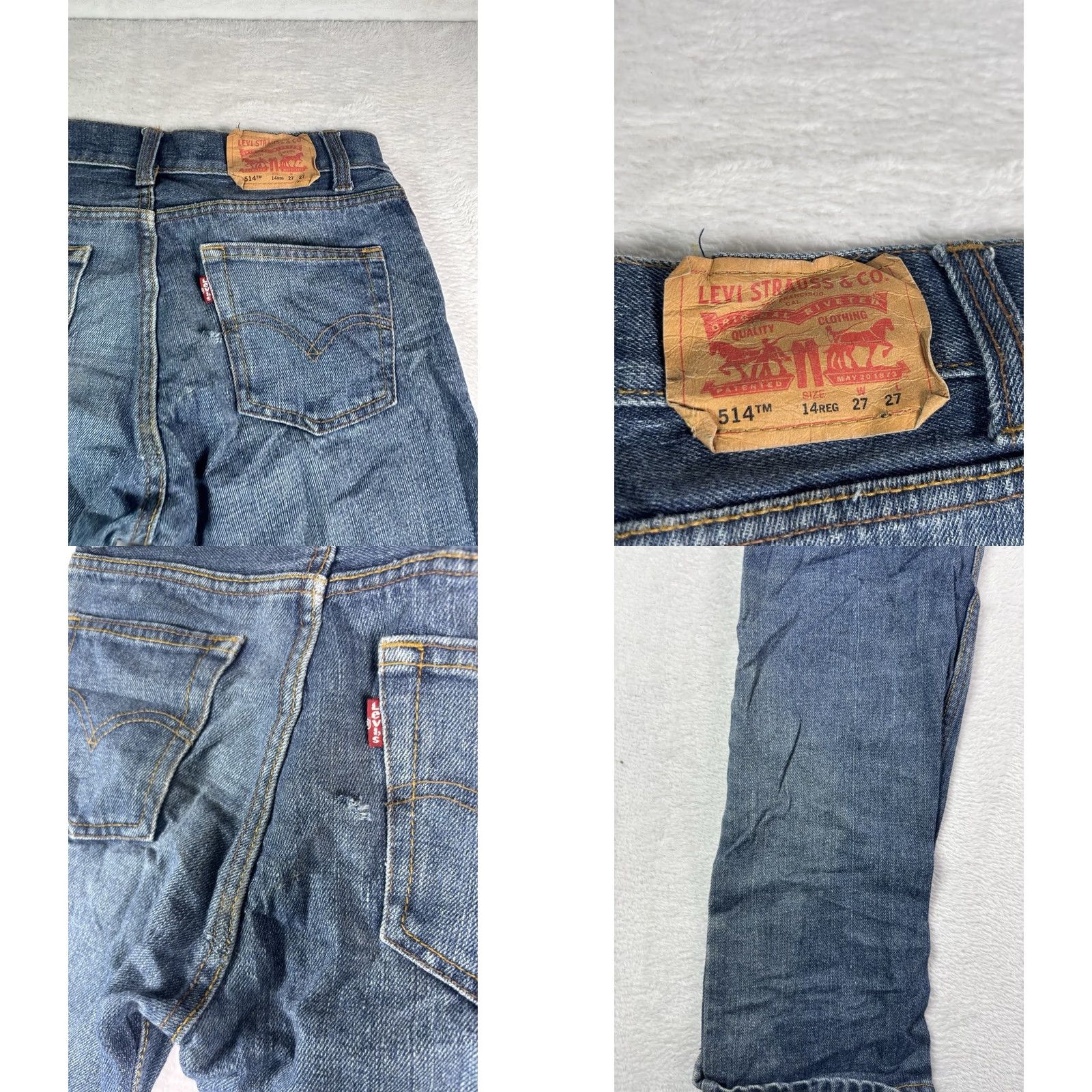 Levi's Levi's 514 Womens Slim Straight Jeans Cotton Denim Blue 14 Reg Zipper Slimming Mens? Size 36" / US 14 / IT 50 - 8 Thumbnail