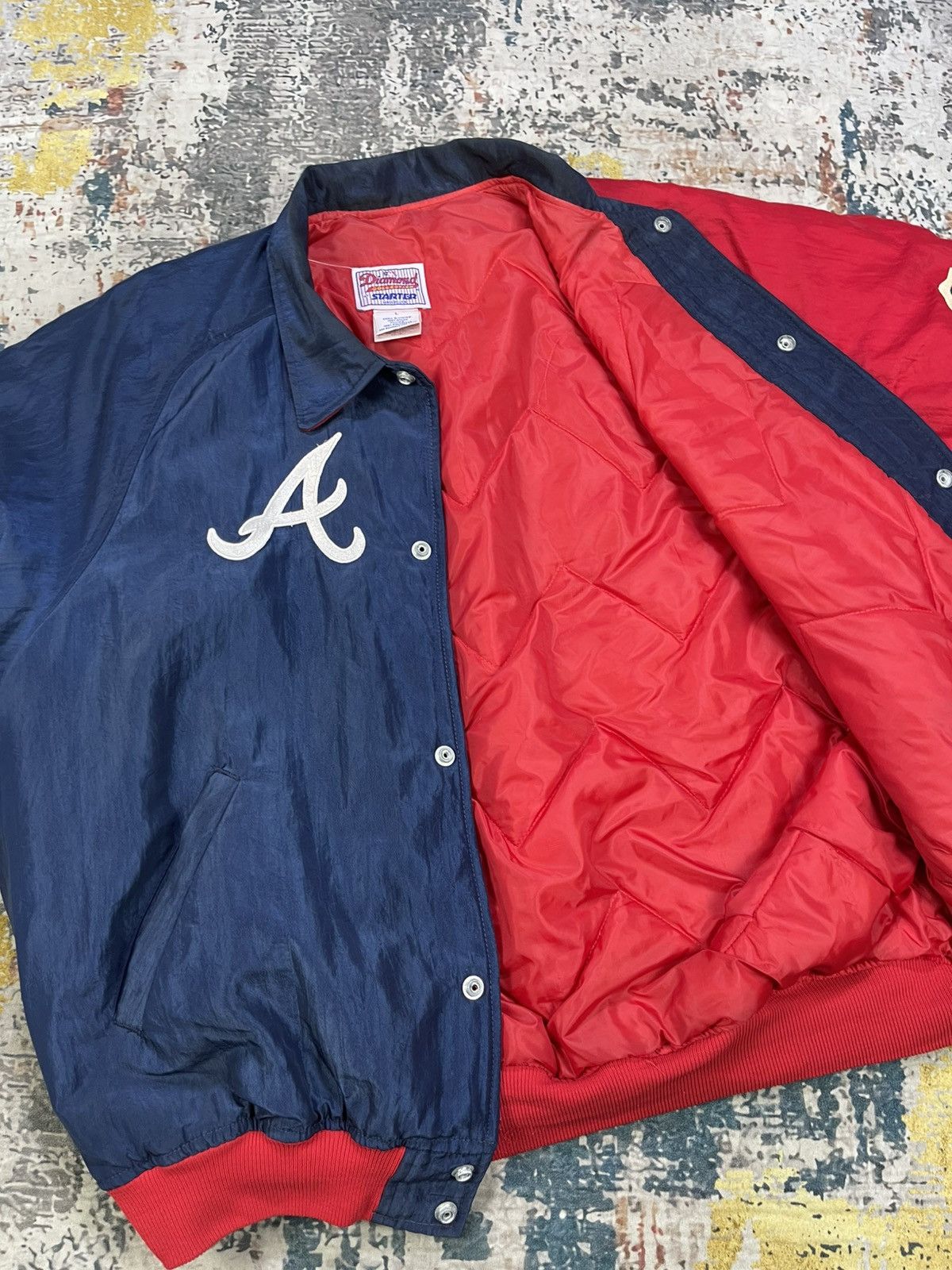MLB Vtg 90s Atlanta Braves x Starter Diamond Collection Jacket Size US L / EU 52-54 / 3 - 9 Thumbnail