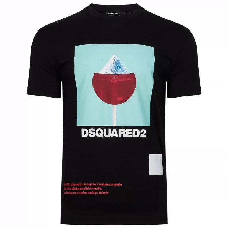 Dsquared2 DSQUARED2 Black Graphic Short Sleeve T-Shirt-yf Size US XL / EU 56 / 4 - 1 Thumbnail