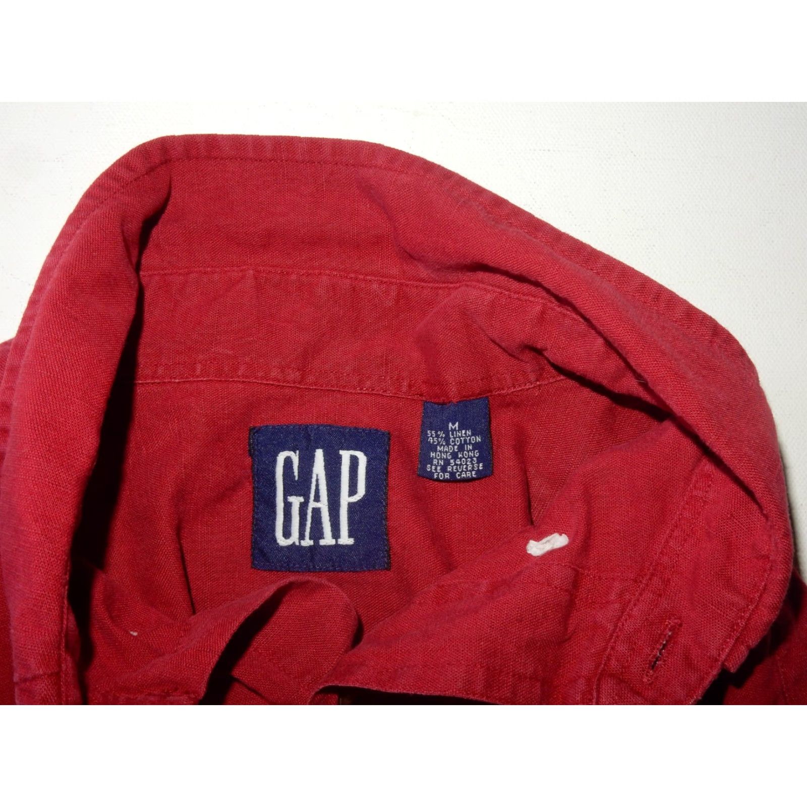 Gap VINTAGE Gap Men’s Shirt Short Sleeve Button-Front Linen Blend Red M Adult Short Sleeve Button-Front Shirt Mens Size US M / EU 48-50 / 2 - 3 Thumbnail