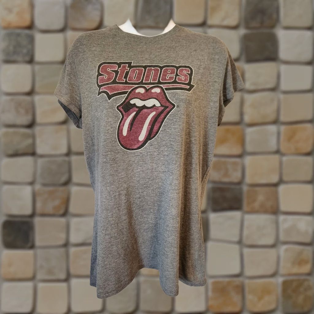 Logo 7 Womens Juniors The Rolling Stones Rock Band Logo Gray T Shirt Size XL Size XL / US 12-14 / IT 48-50 - 1 Thumbnail