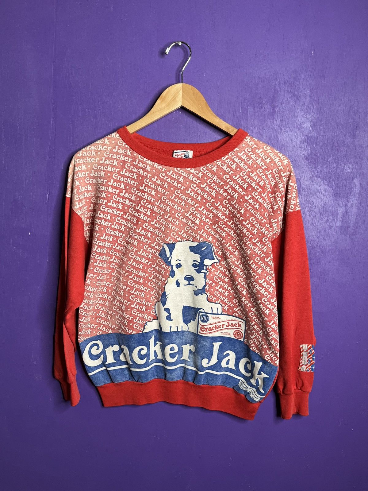 Vintage Vintage 70s Cracker Jack dog logo AOP sweatshirt Size US M / EU 48-50 / 2 - 1 Thumbnail
