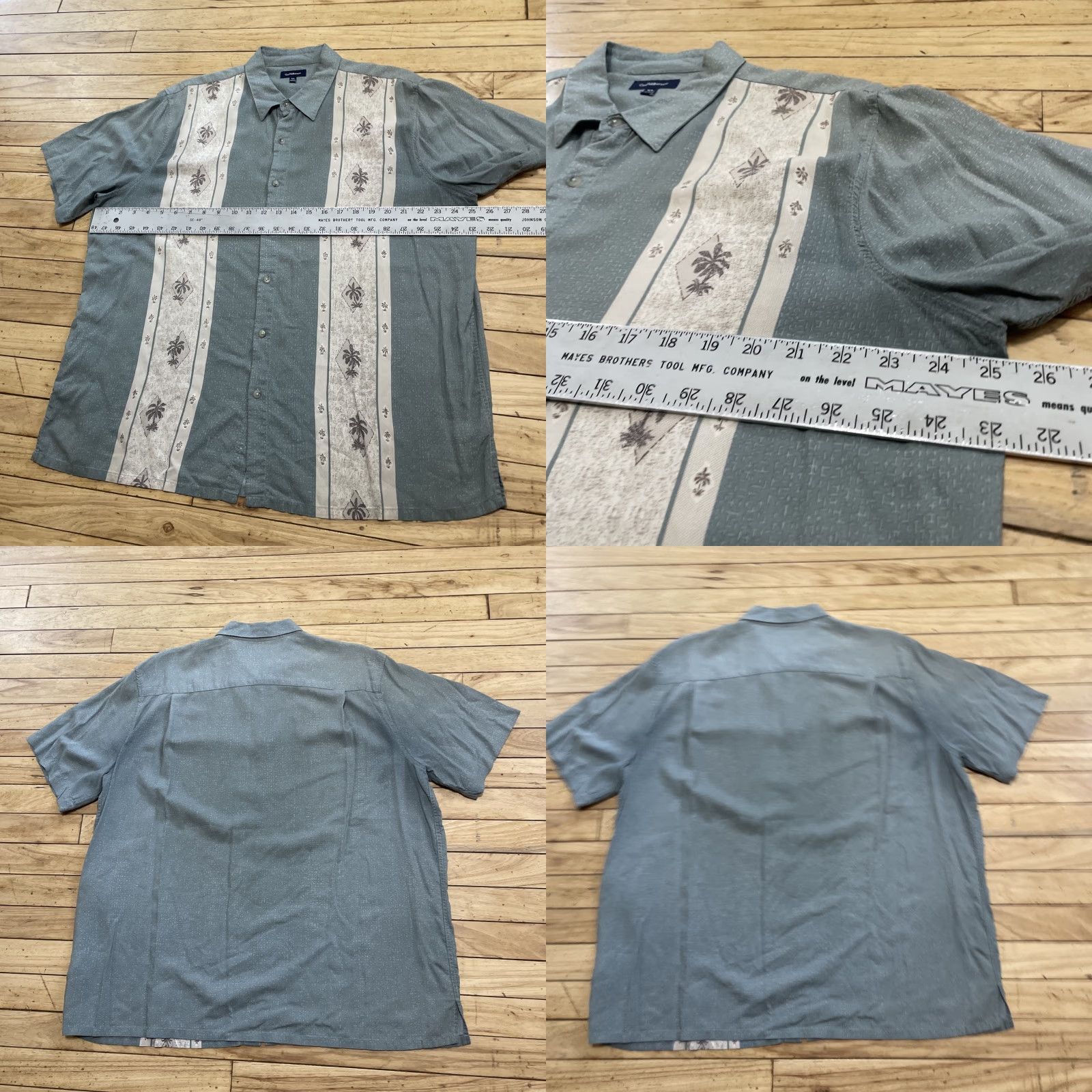 Croft & Barrow Croft & Barrow Guayabero Shirt Men XL Aztec Stripe Green Cream Retro Cuban Money Size US L / EU 52-54 / 3 - 10 Thumbnail