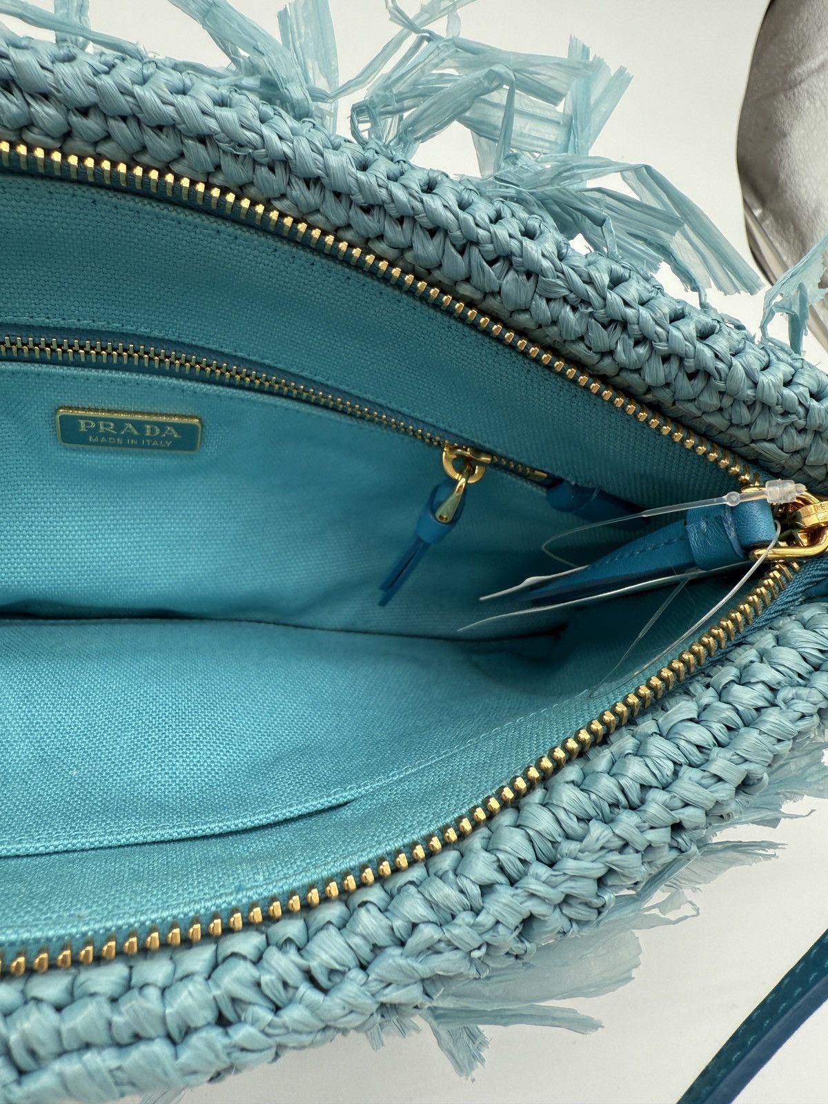 Prada Prada Blue Fringed Clutch Bag Size ONE SIZE - 9 Thumbnail