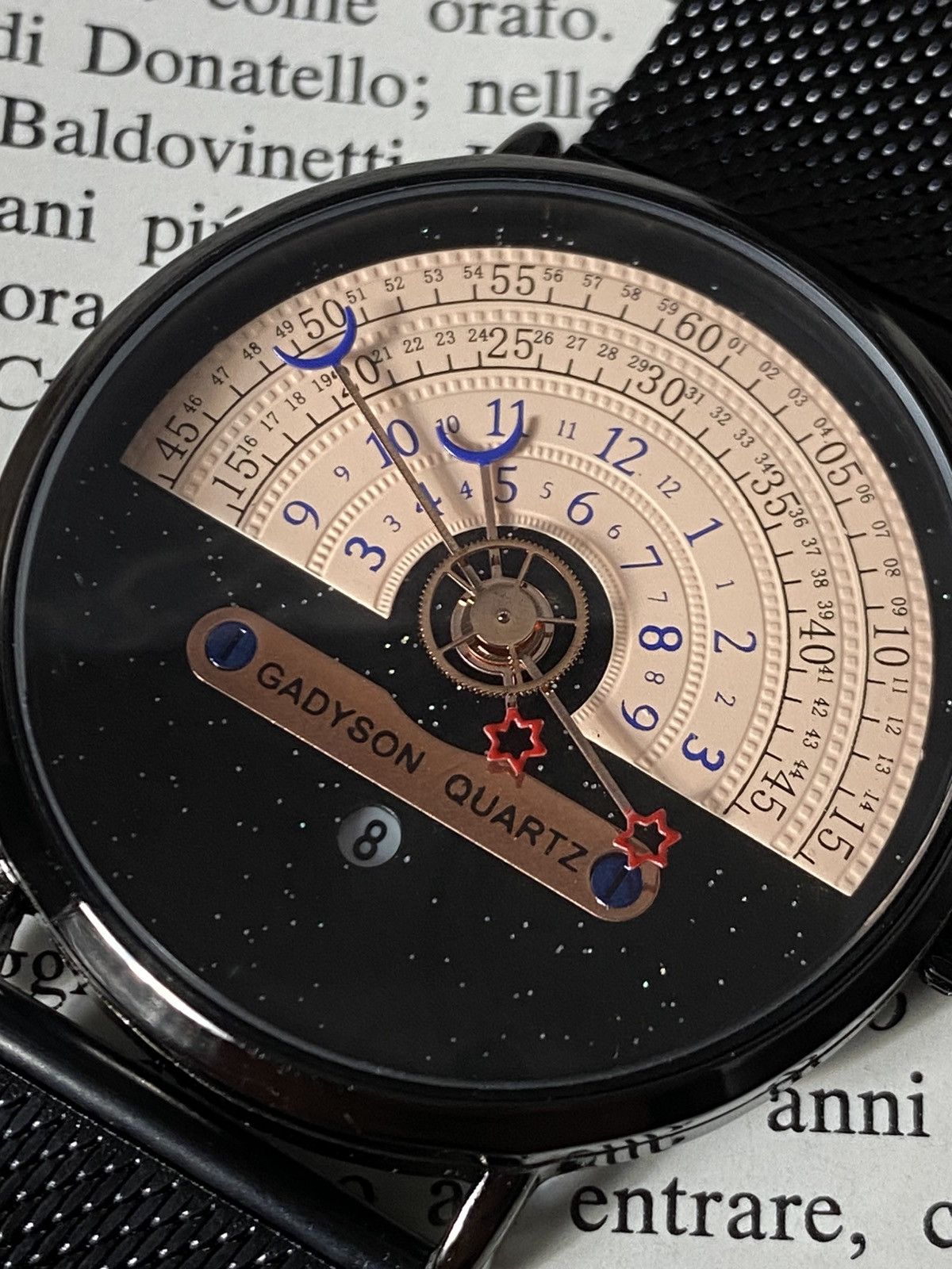 Japanese Brand Gadyson Celestial Starry Sky Watch Minimalist Black Mesh Size ONE SIZE - 5 Thumbnail