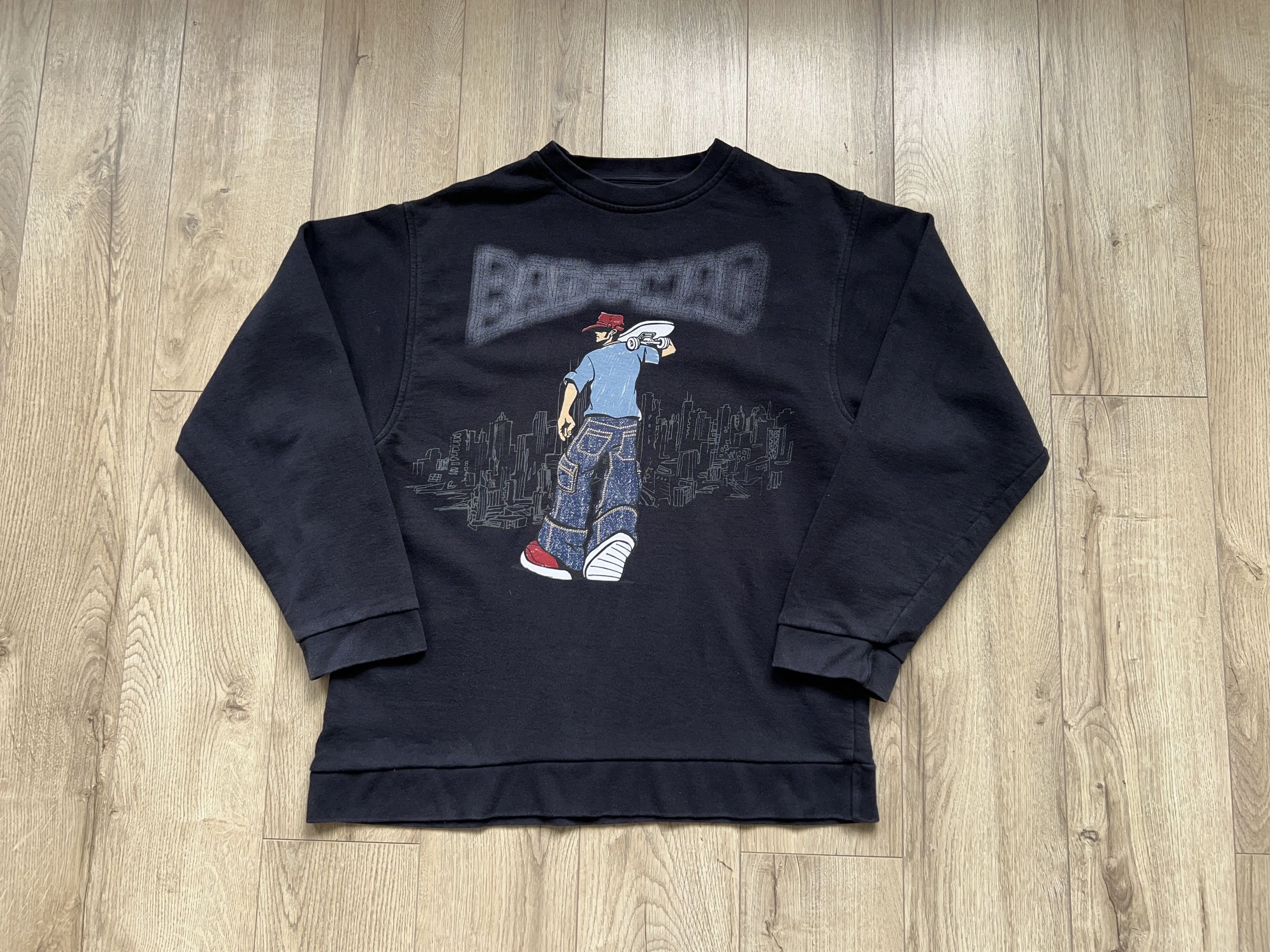 Vintage Mens BAD+MAD Hardwear Skate Y2K Sweatshirt Pullover Size M Size US M / EU 48-50 / 2 - 1 Thumbnail