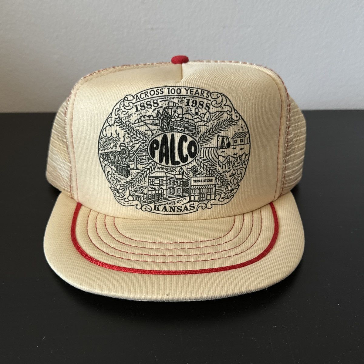 Vintage Vintage 80s Palco Kansas Trucker Hat Across 100 Years 1988 Size ONE SIZE - 1 Thumbnail