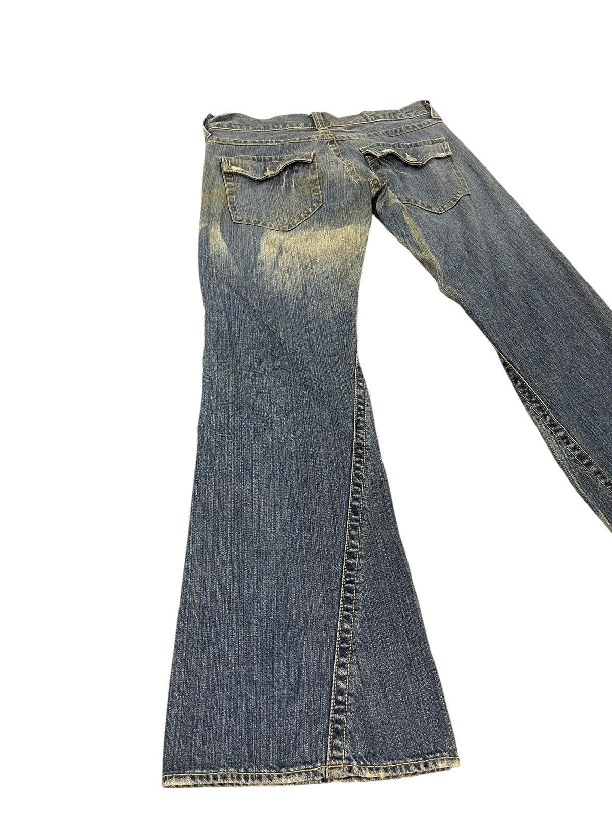 Japanese Brand Flare Jeans Rush Hour Distress Denim Boot Cut 2🟦2 Size US 35 - 12 Thumbnail
