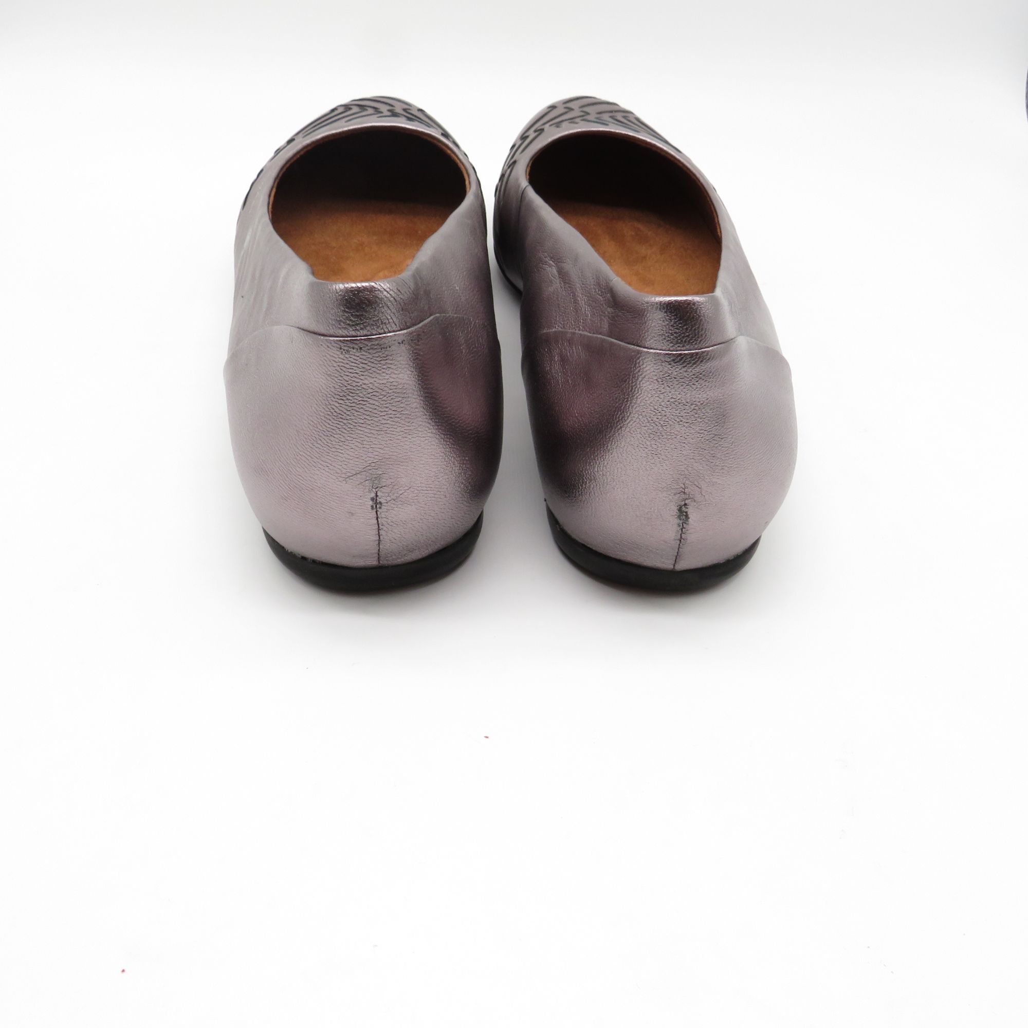 Other Softwalk Sonoma Weave Pewter Metal Flats 11M Leather Women's Size US 11 / IT 41 - 6 Thumbnail