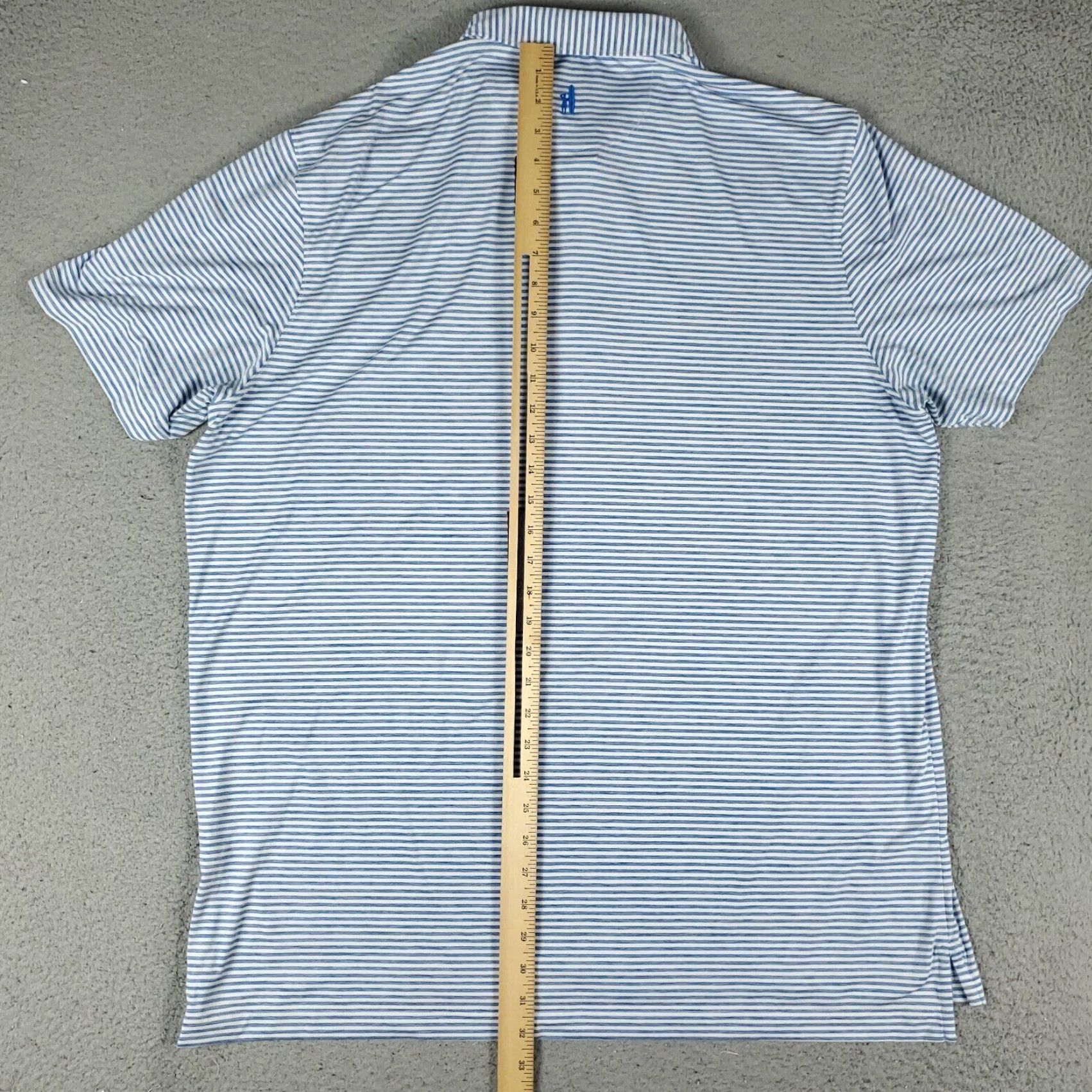 johnnie-O Johnnie O Polo Shirt Mens Size XL Blue Striped Polyester Short Sleeve Size US XL / EU 56 / 4 - 5 Thumbnail