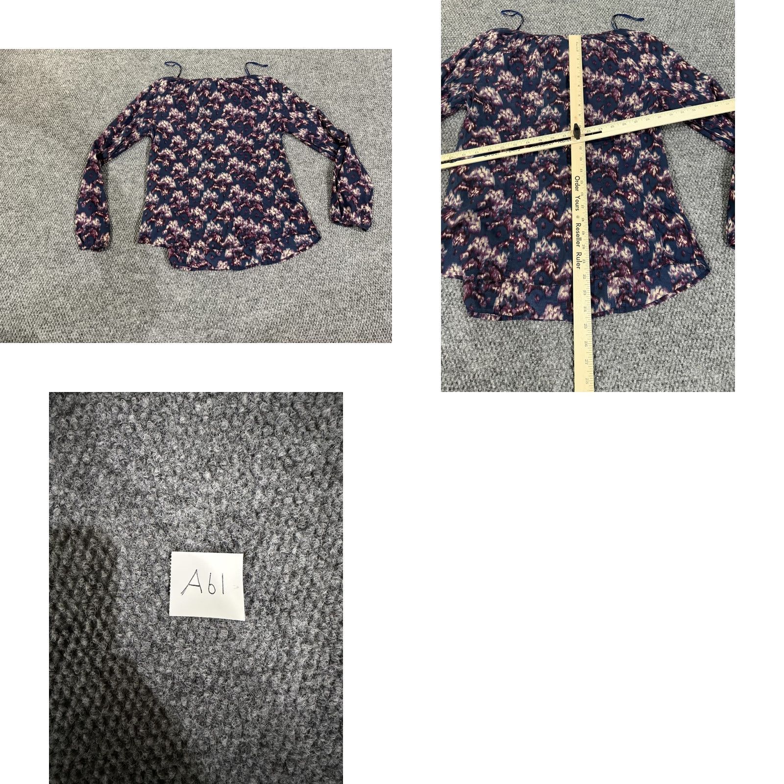 Lucky Brand Lucky Brand Shirt Womens S Blue Geometric Off Shoulder Long Sleeve Boho Top Size S / US 4 / IT 40 - 8 Thumbnail