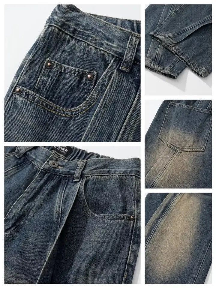 Jean × Vintage Striped Baggy Denim Jeans / Grunge y2k Size US 32 / EU 48 - 7 Thumbnail