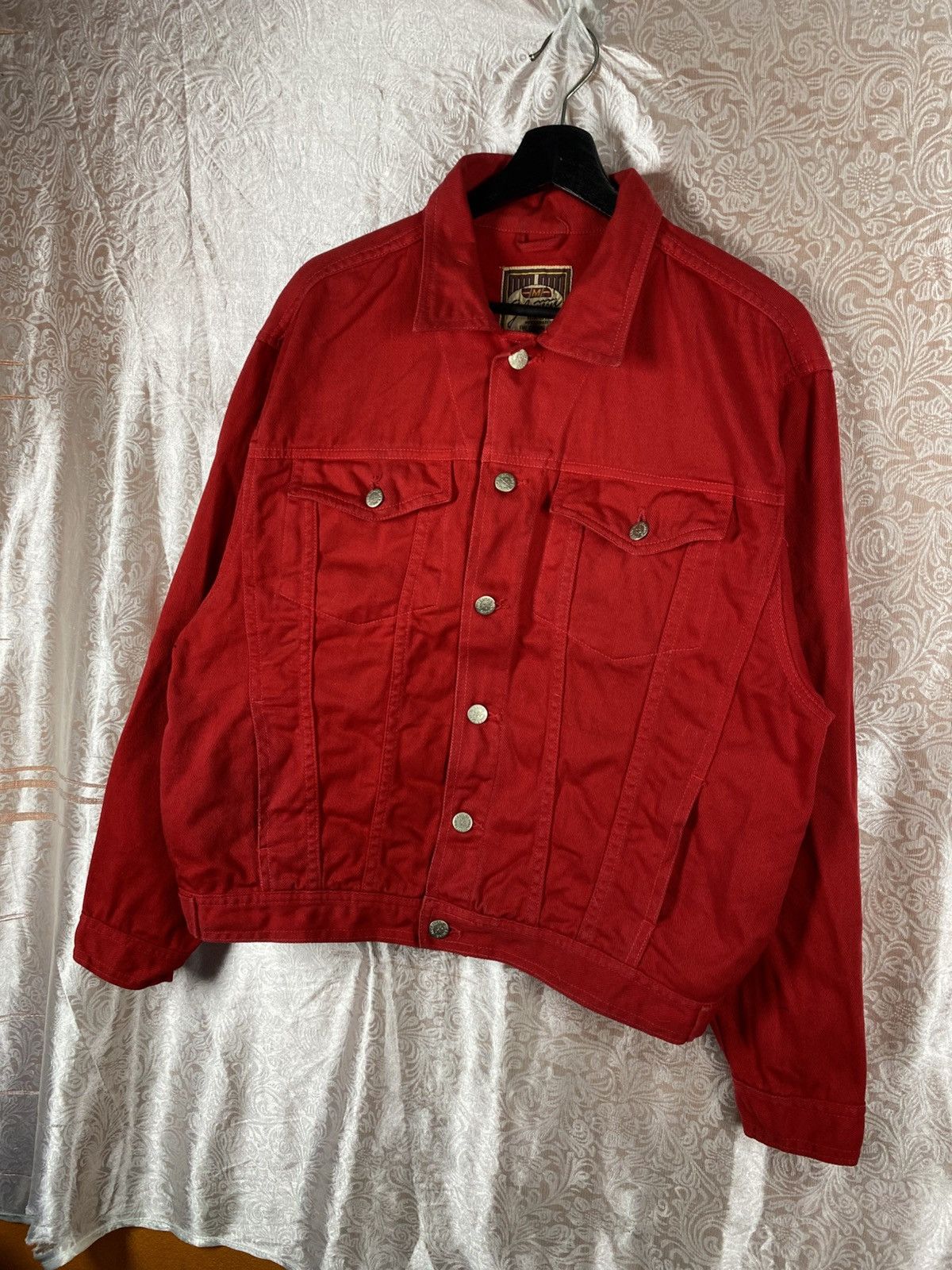 Japanese Brand Vintage Glee Man Red Denim Trucker Japanese Casual Workwear Size US M / EU 48-50 / 2 - 4 Thumbnail