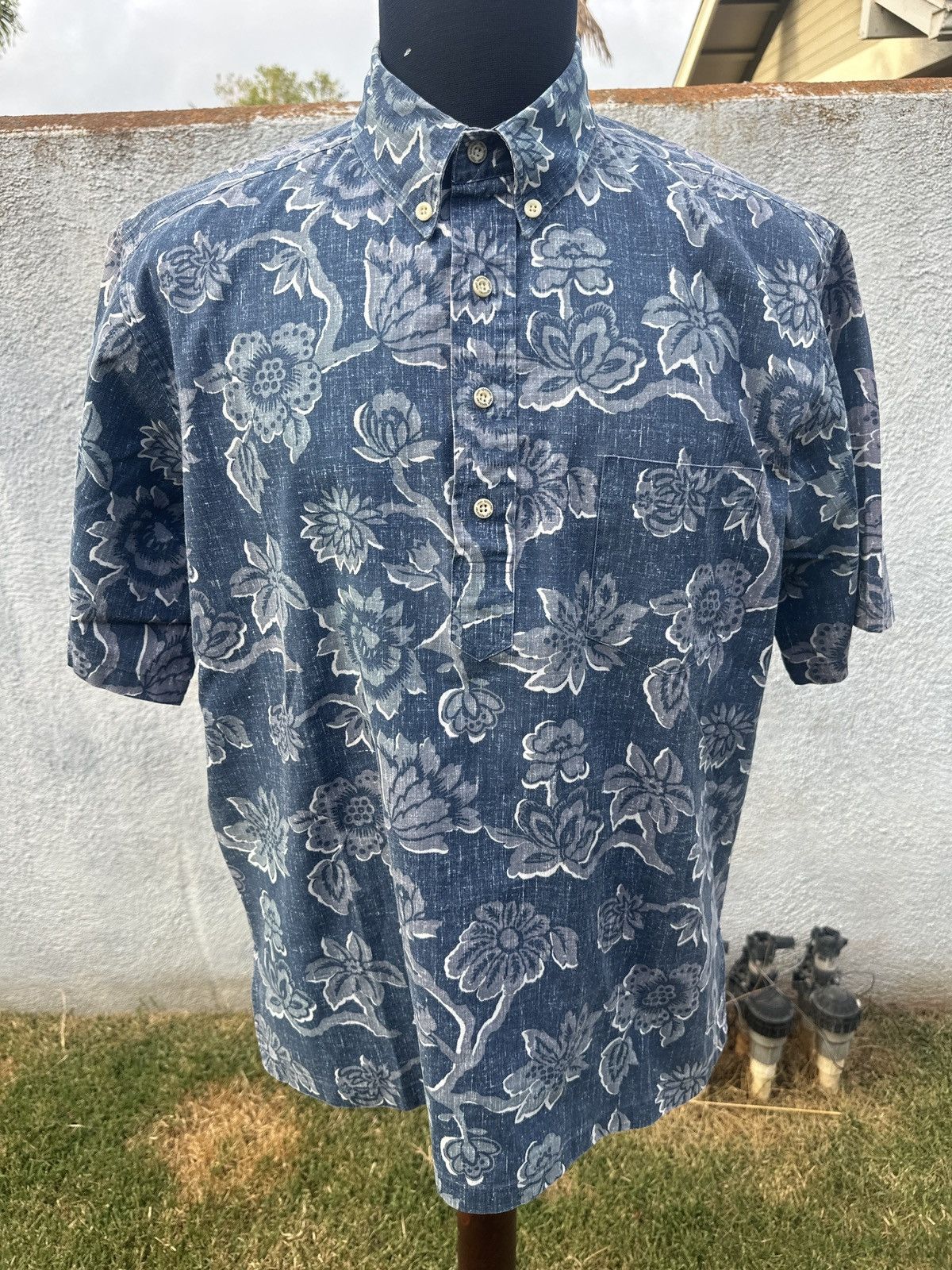 Reyn Spooner PreOwned Reyn Spooner Hawaiian Print 3/4 Button Blue Men's L Size US L / EU 52-54 / 3 - 1 Thumbnail