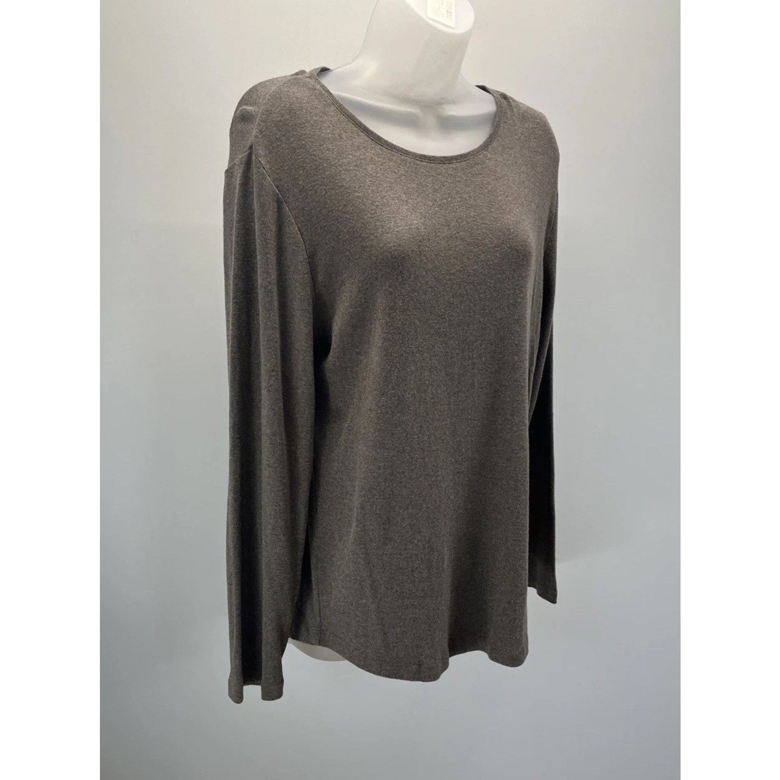 Chicos Chicos Womens Sweater 2 L Grey Long Sleeve Boat Neck Size L / US 10 / IT 46 - 3 Thumbnail
