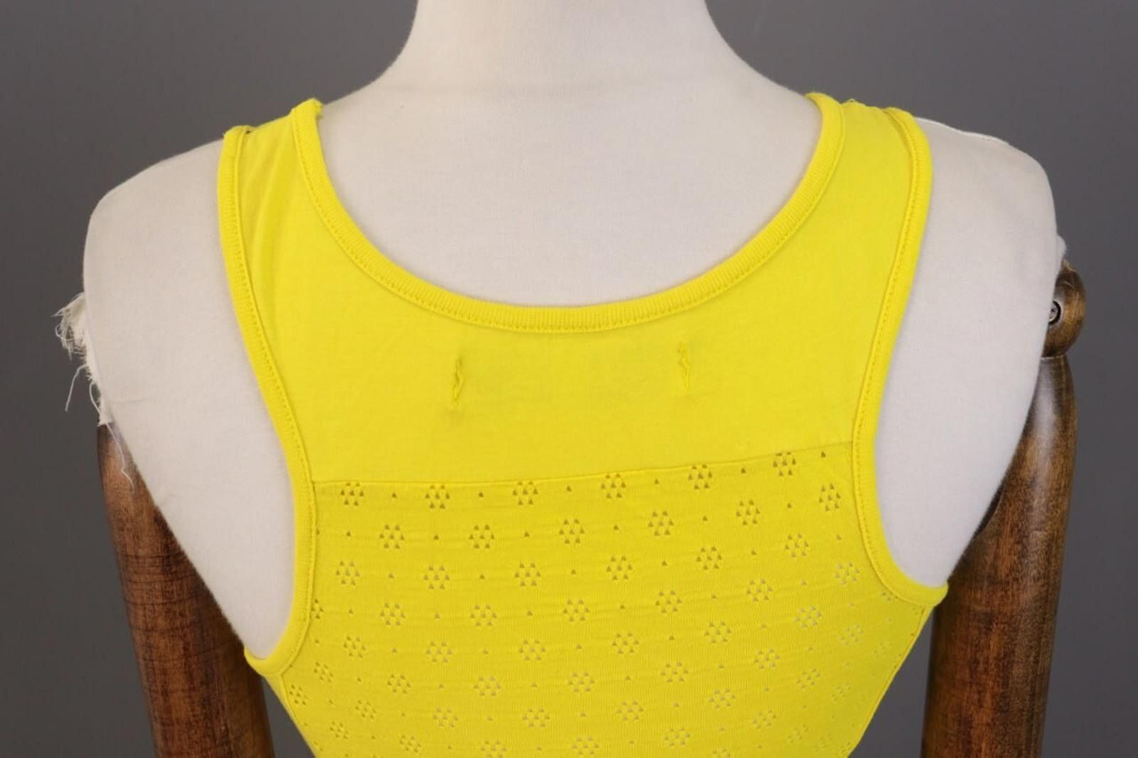 Designer E9 Yellow Printed Sleeveless Summer Top Shirt Size L Size L / US 10 / IT 46 - 10 Thumbnail