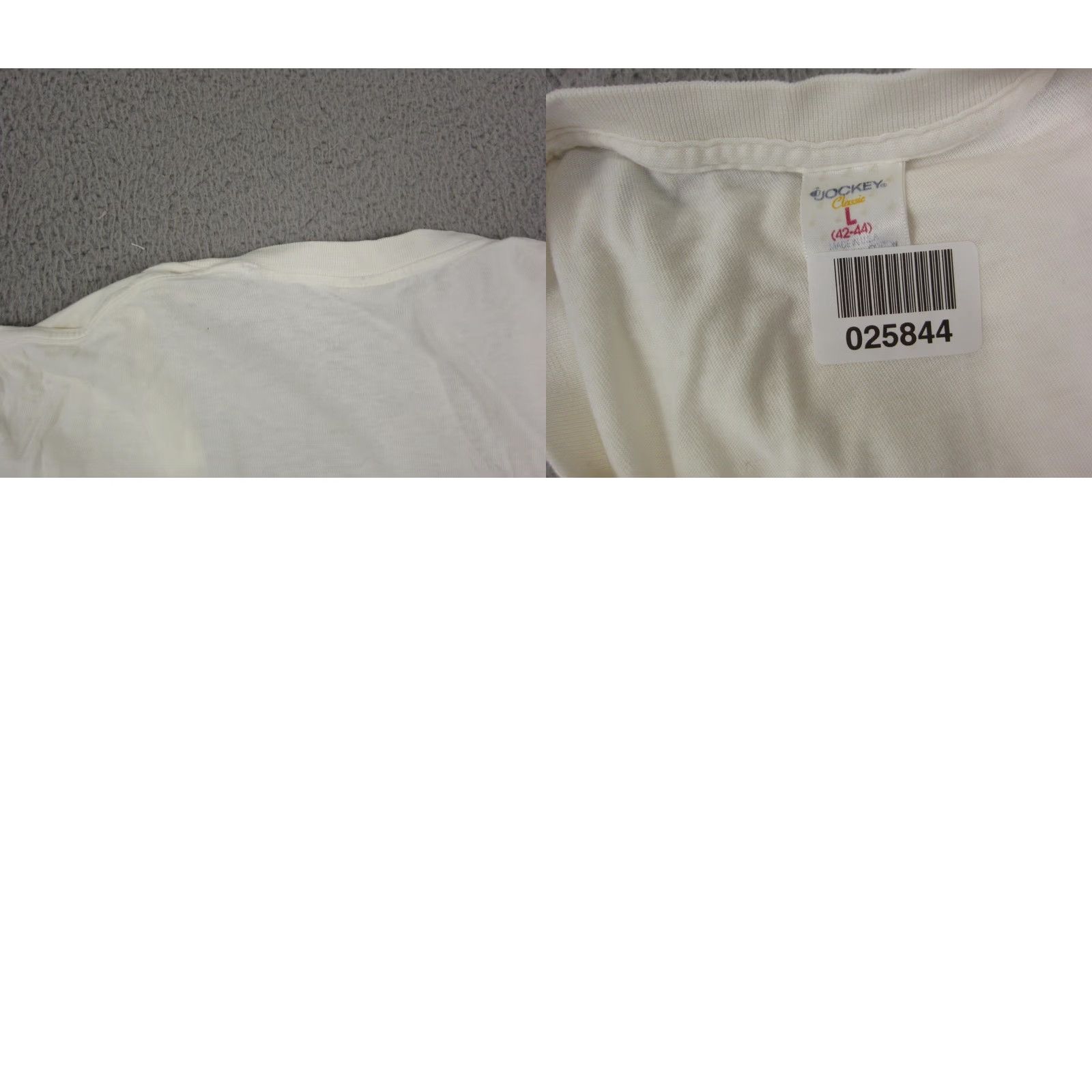 Jockey VINTAGE Jockey Shirt Adult Large White Cotton Knit Short Sleeve Crew Neck Mens 80s 90s T-Shirt All Seasons Easy Care Solid Size US L / EU 52-54 / 3 - 9 Thumbnail