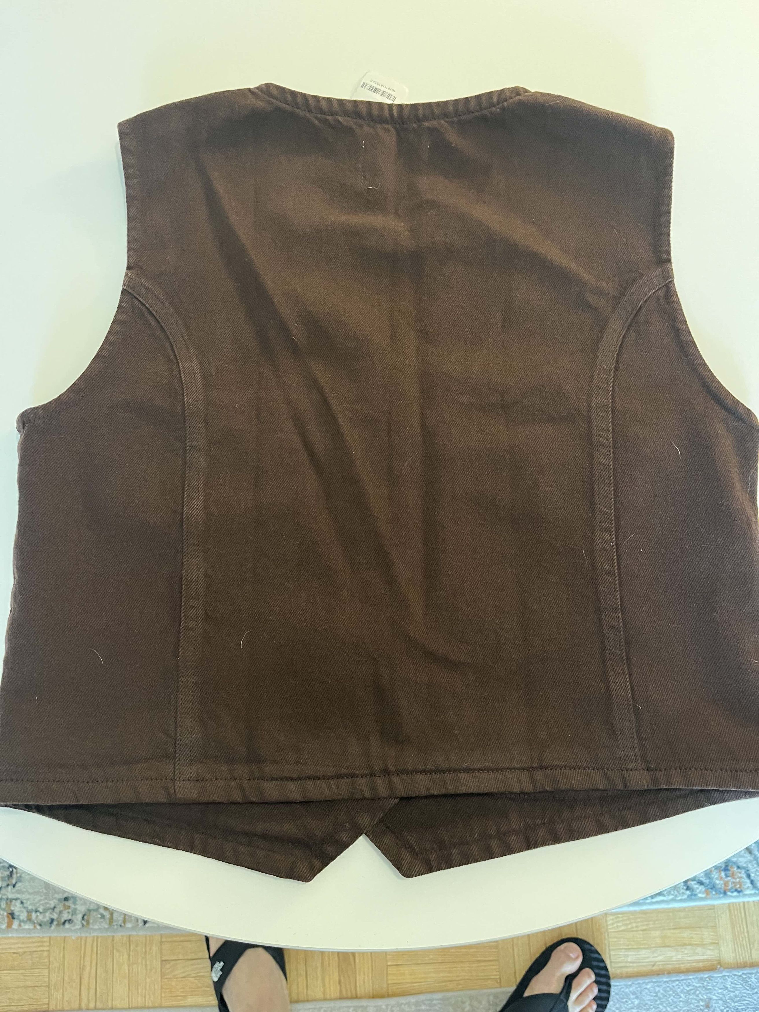 Other Carnan - Workwear Washed Brown Twill Vest Size 40R - 3 Thumbnail