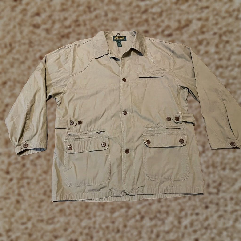Vintage VINTAGE Sierra Trading Post Beige Khaki Barn Chore Field Utility Jacket Mens XLarge Size US XL / EU 56 / 4 - 1 Thumbnail