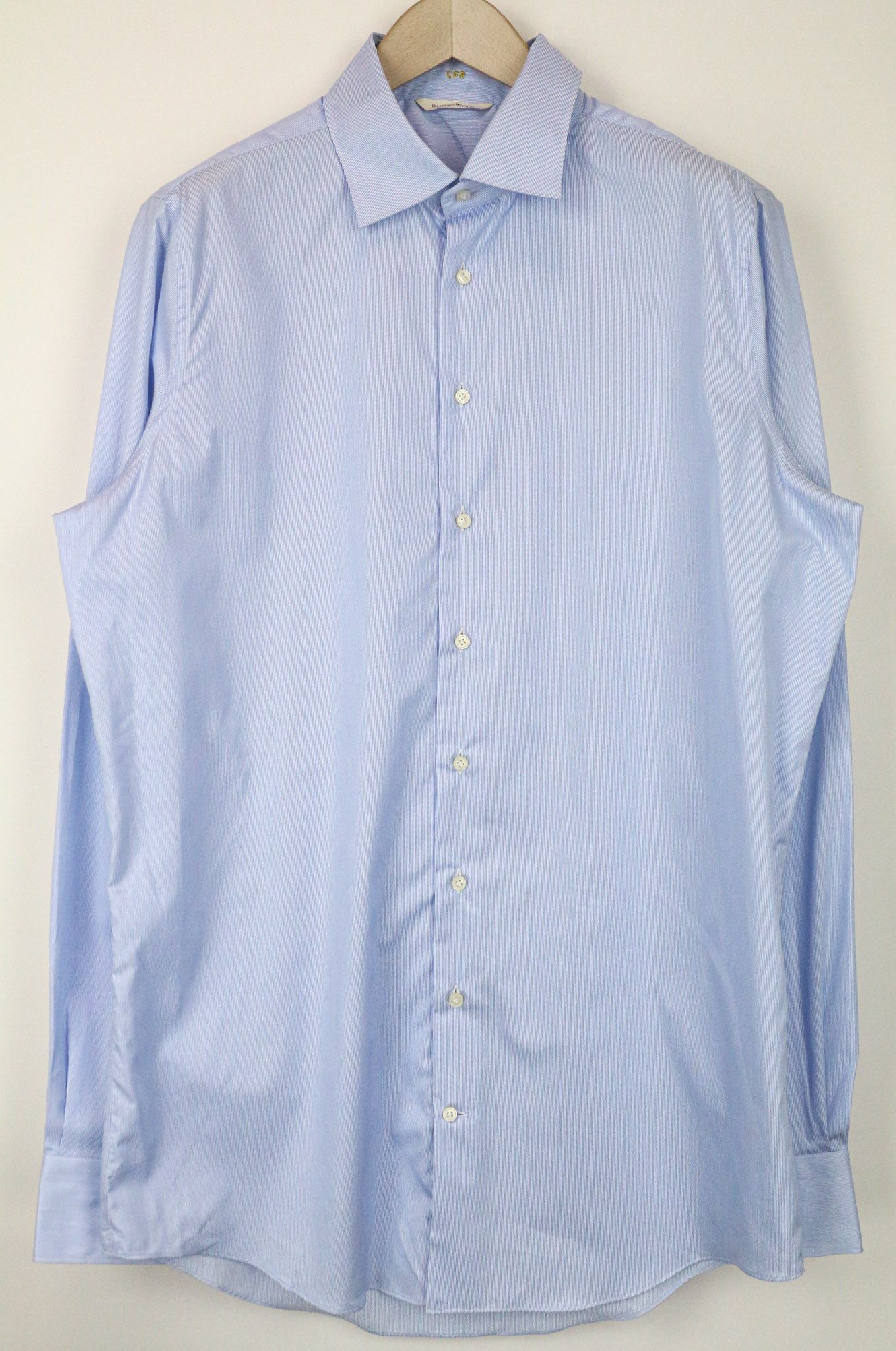 Suitsupply ~L Extra Slim Blue Cotton Striped Shirt 77156 Size US L / EU 52-54 / 3 - 1 Thumbnail