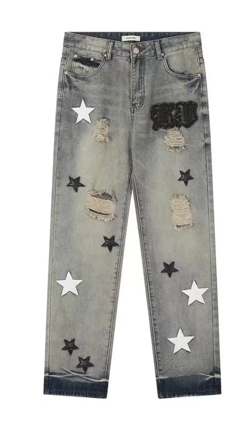 VIBE Retro street heavyweight star print wide leg jeans Size US 34 / EU 50 - 7 Thumbnail