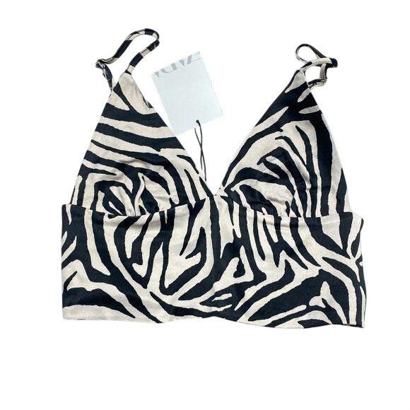 Zara Zara Zebra Print Silky Bralette With Adjustable Straps Size XS / US 0-2 / IT 36-38 - 2 Thumbnail