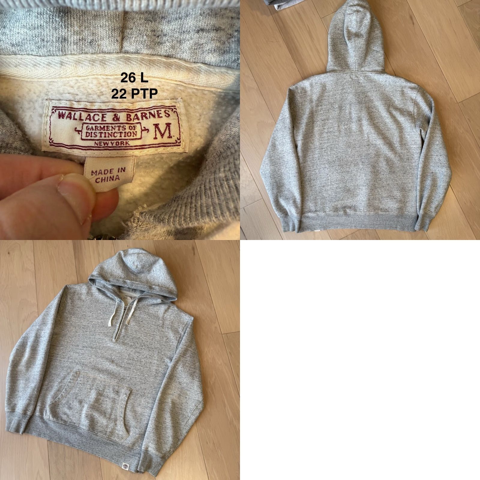 Wallace & Barnes Wallace & Barnes Hoodie Medium Gray 1/2 Zip Fleece Pullover New York Streetwear Men M Gray Hoodie 1/2 Zip Fleece Pullover Wallac e & Barnes Size US M / EU 48-50 / 2 - 8 Thumbnail