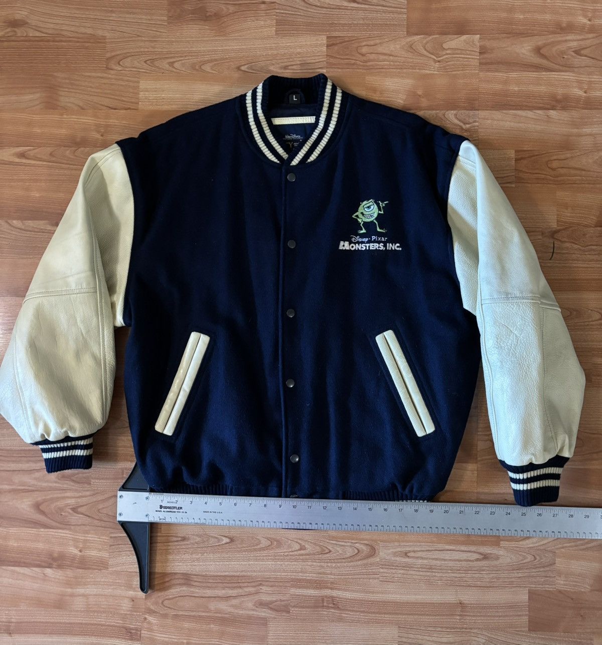 Disney Vintage Disney Monsters Inc Sz L leather varsity jacket y2k Size US L / EU 52-54 / 3 - 1 Thumbnail