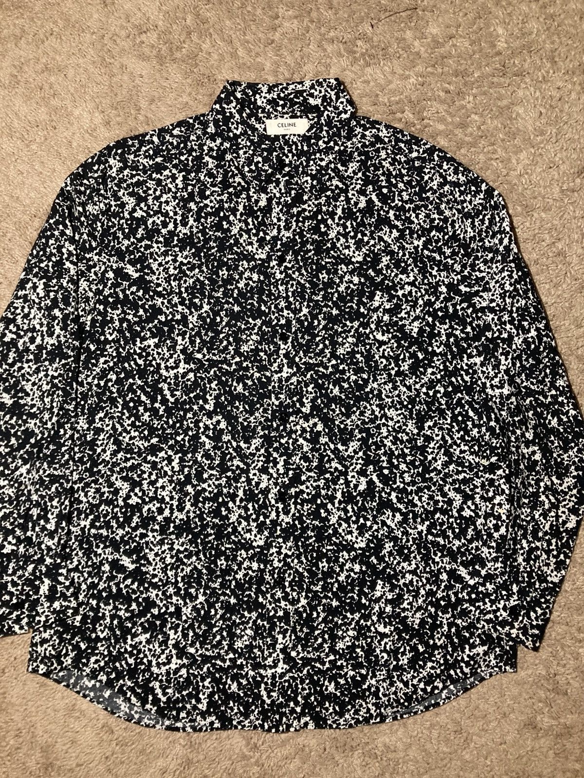 Celine AW19 Celine Paint Splatter Speckle Collar Hedi 41 2019 Size US M / EU 48-50 / 2 - 2 Thumbnail