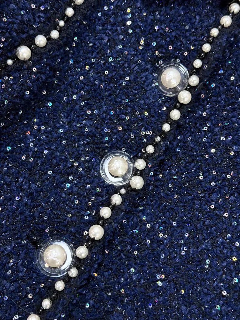 Chanel Chanel Dark blue sequin pearl rolled edge starry sky jacke Size XS / US 0-2 / IT 36-38 - 4 Thumbnail