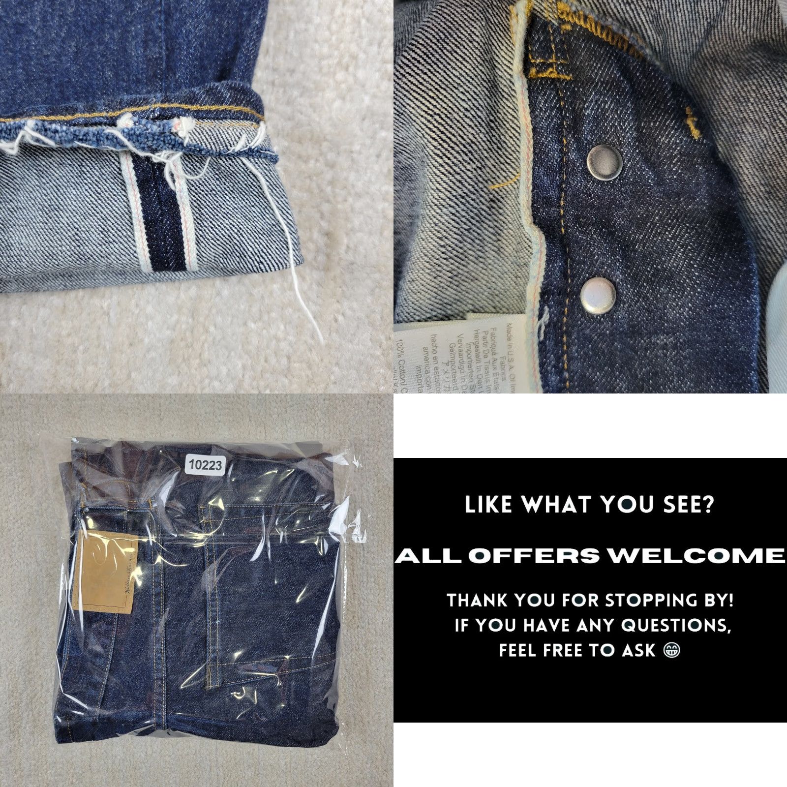 Wallace & Barnes Wallace & Barnes Jeans Mens 32x34 Blue Flared Button Fly USA Denim Vintage: No, 90s, USA theme Size US 32 / EU 48 - 9 Thumbnail
