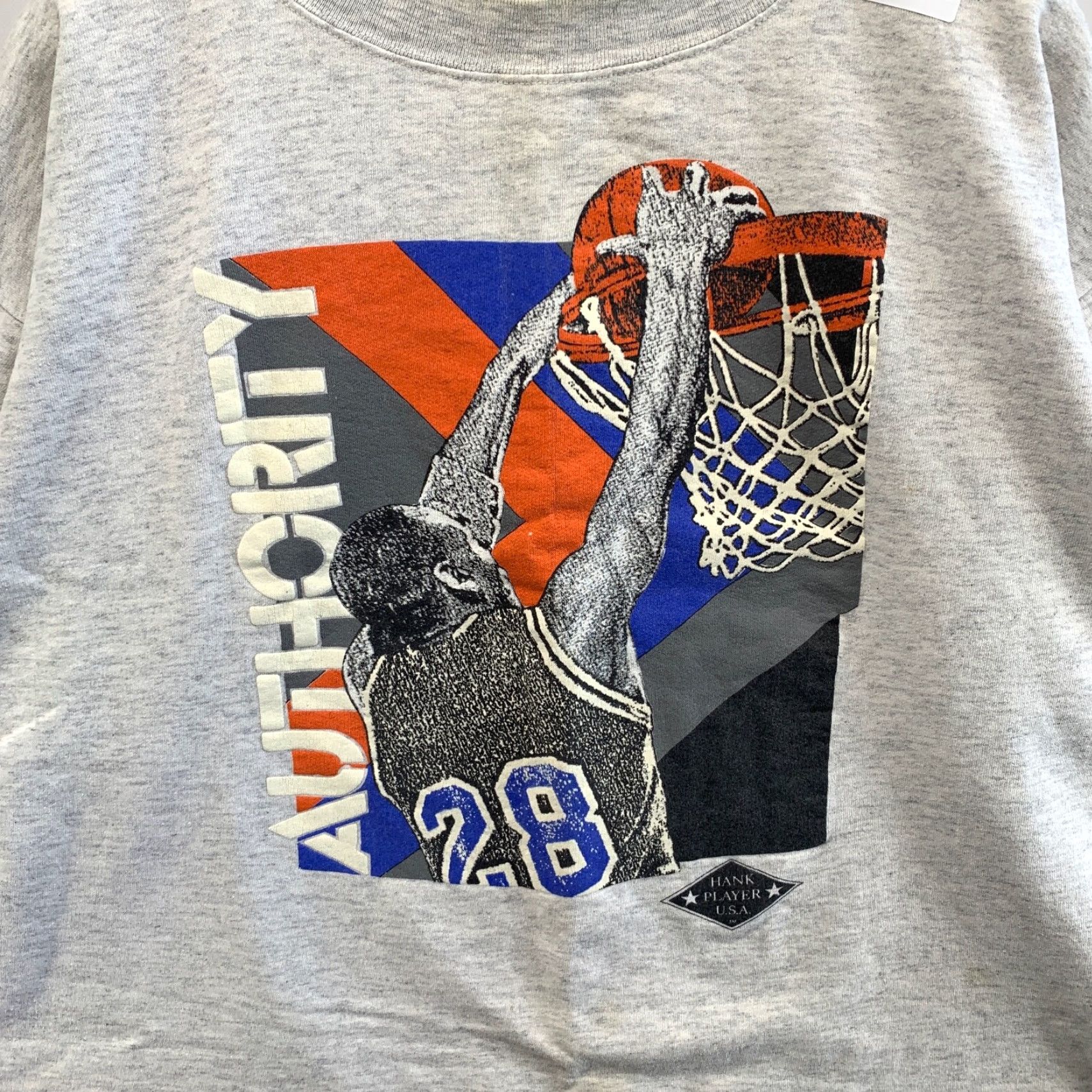 Vintage Vintage Hank Player USA Basketball T-Shirt Adult XL Gray 90s Sports Dunking Man Size US XL / EU 56 / 4 - 7 Thumbnail