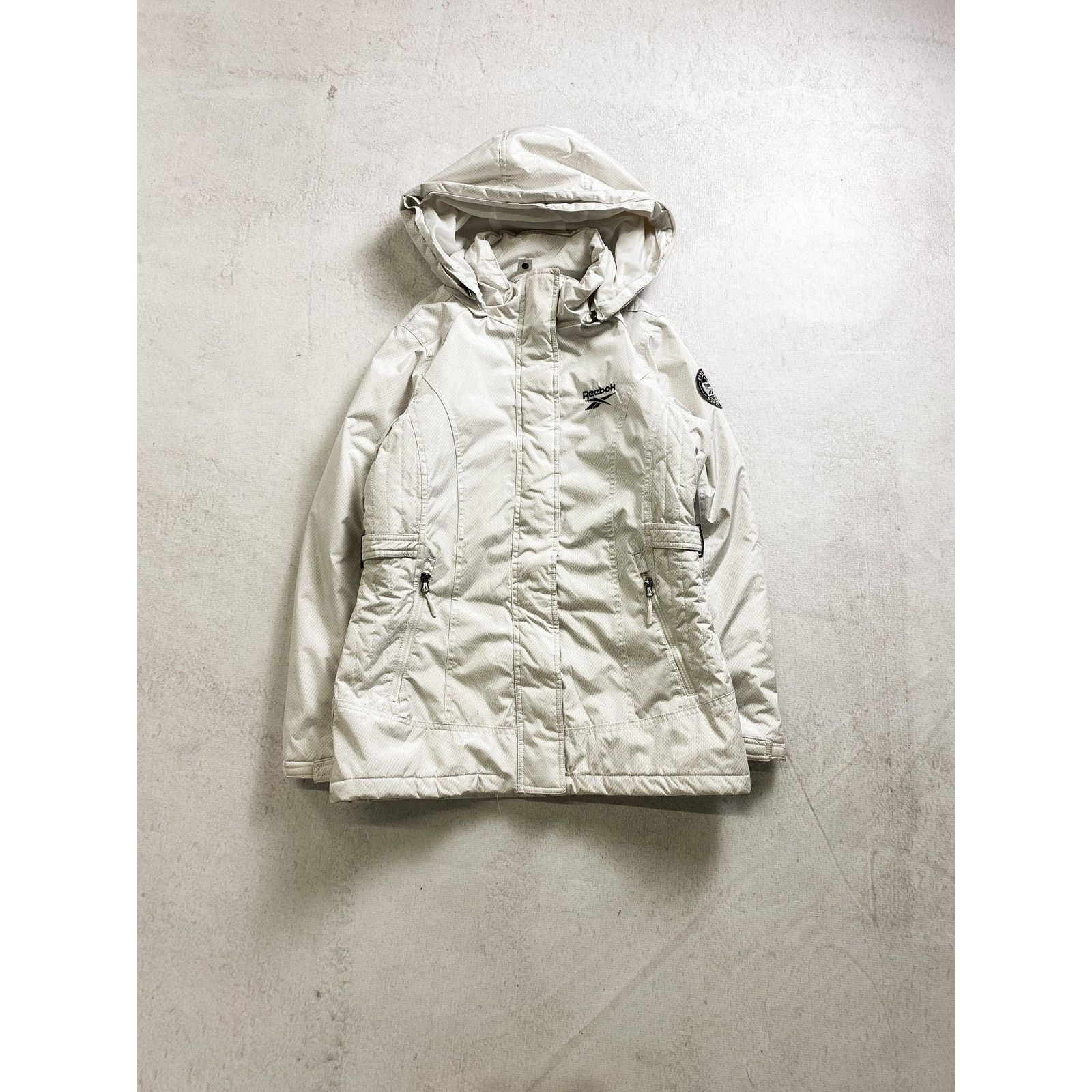 Reebok Vintage 90s Reebok White Hooded Jacket - Women's Small Size S / US 4 / IT 40 - 1 Thumbnail