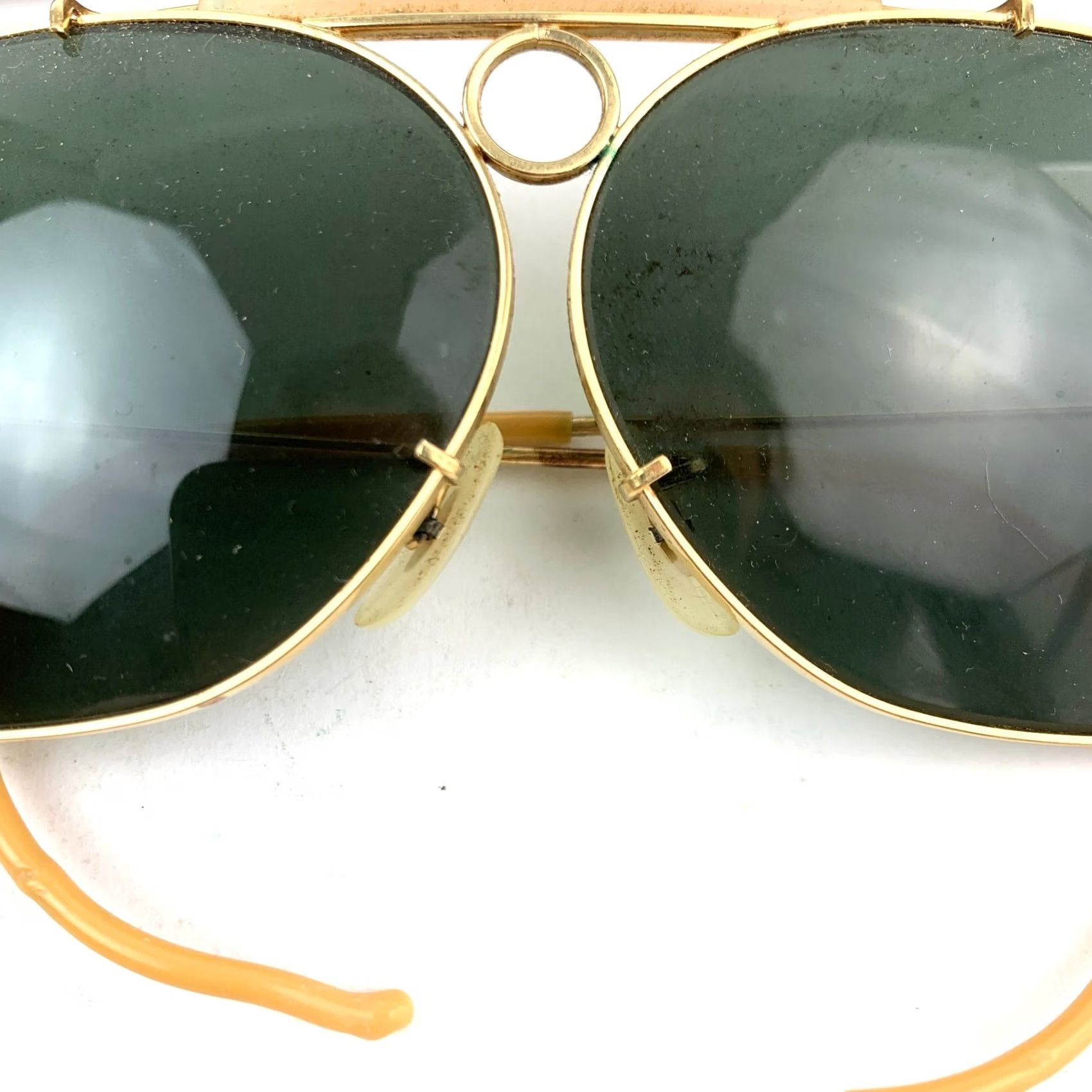 Vintage VINTAGE Ray-Ban Sunglasses Aviator Gold Frames with Cable Arms Unisex Adult Decot Shooter Style Size ONE SIZE - 7 Thumbnail