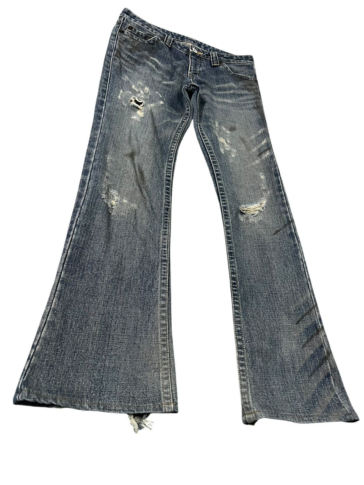 If Six Was Nine Material Girl Flare Distress Low Rise Bootcut Jean Size US 31 - 1 Thumbnail