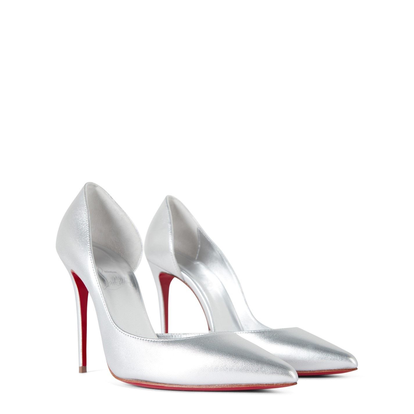 Christian Louboutin Iriza 100mm Metallic Leather Pumps Size US 7 / IT 37 - 4 Thumbnail